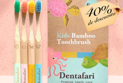 Dentafari: Kids Bamboo Toothbrush Set (Set de 4 cepillos de dientes Infantiles)