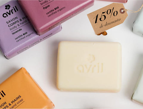 Avril: Savon Corps & Mains (Jabón sólido para cuerpo y manos) Varios tipos.