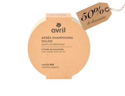 Avril: Après Shampooing Solide (Acondicionador Sólido con aceite de brócoli y cáñamo bio)